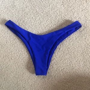 Blue thong bikini